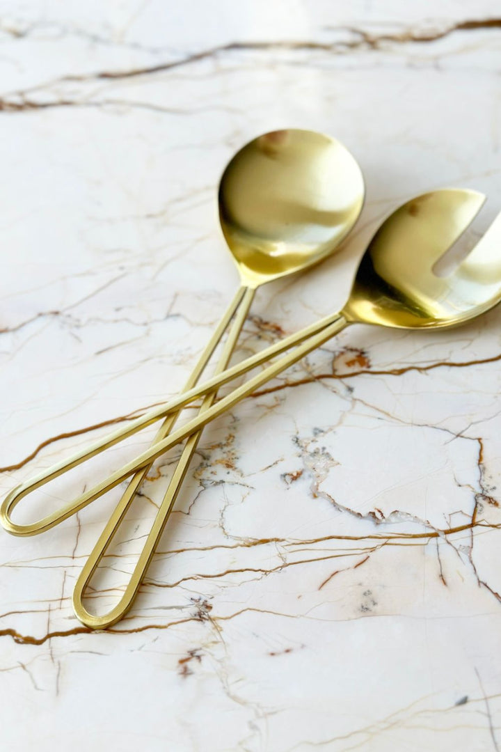 Auric Stainless Steel Salad Servers