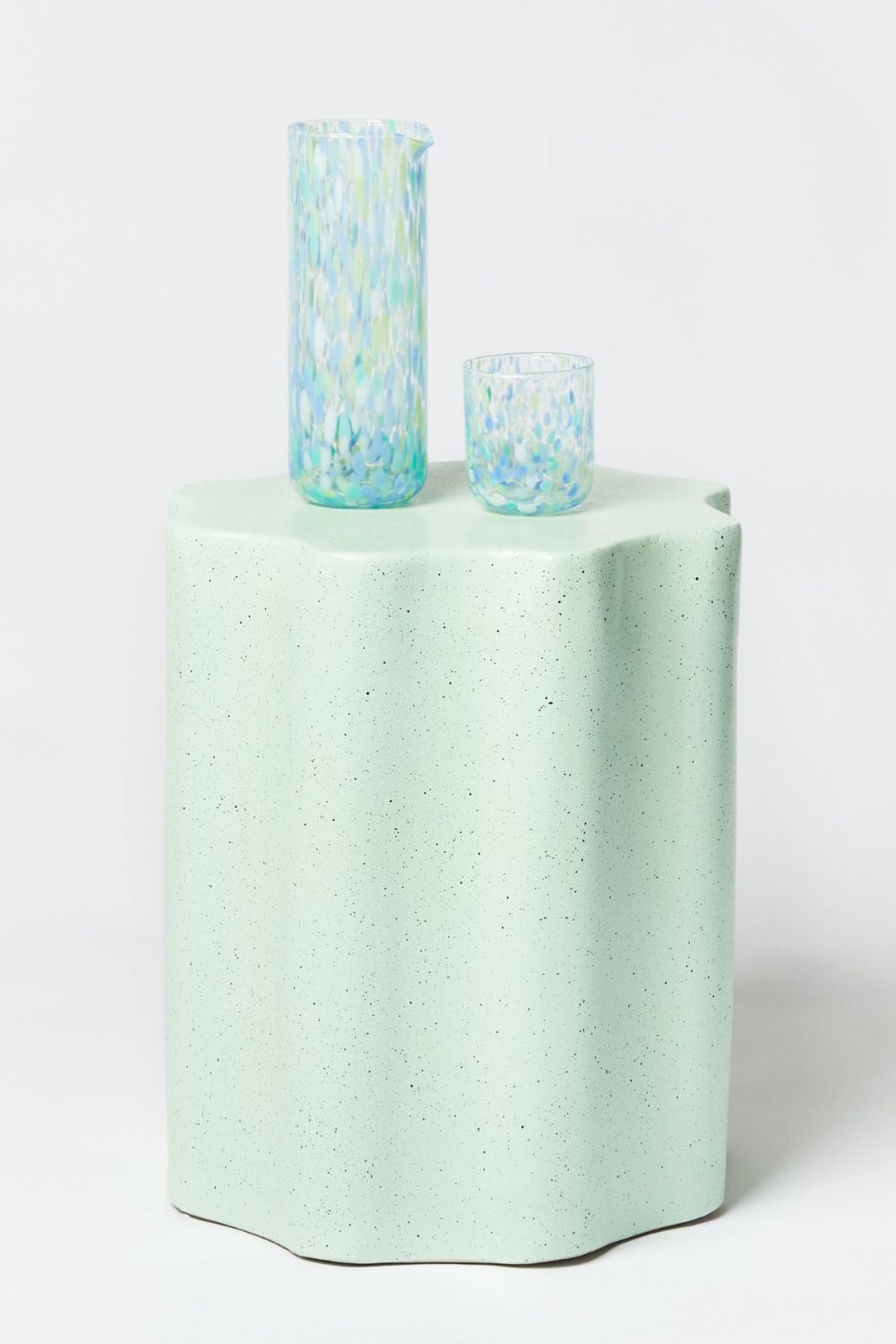 Side table wave speckle mint