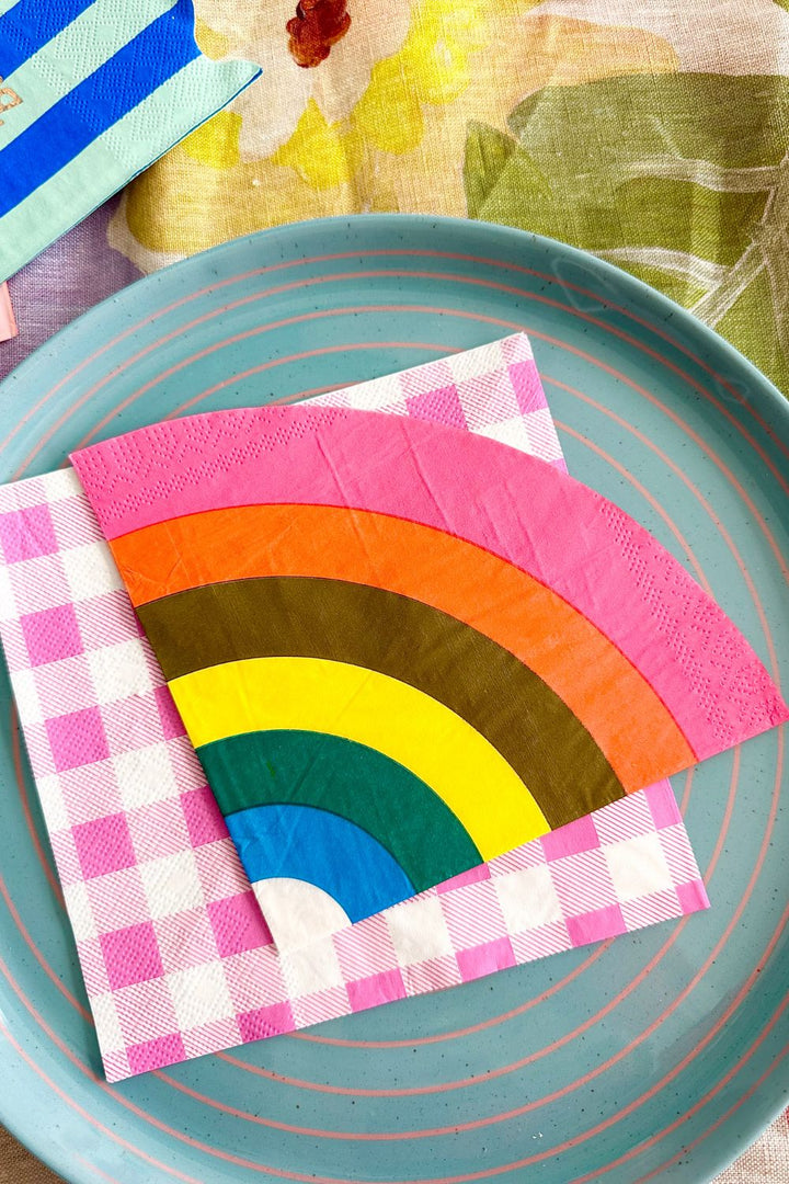 BIRTHDAY BRIGHTS RAINBOW SHAPED NAPKINS