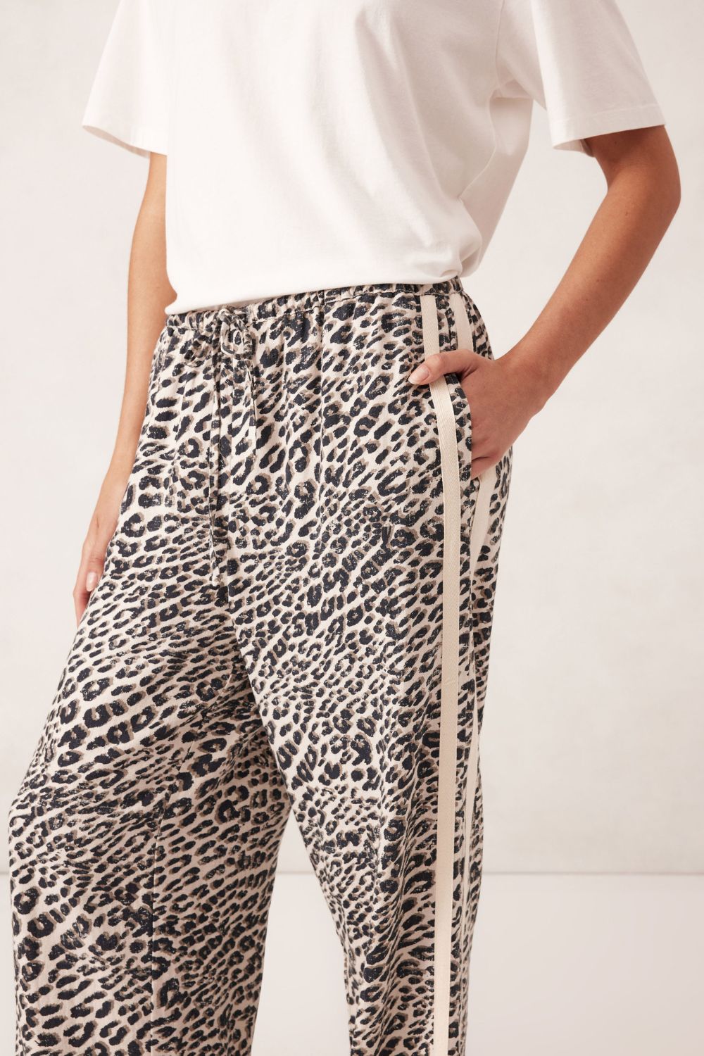 RELAXED PANT LEOPARD LINEN BLEND