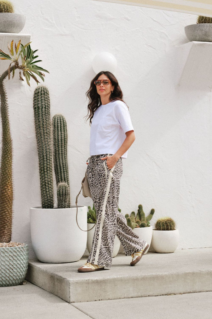 RELAXED PANT LEOPARD LINEN BLEND