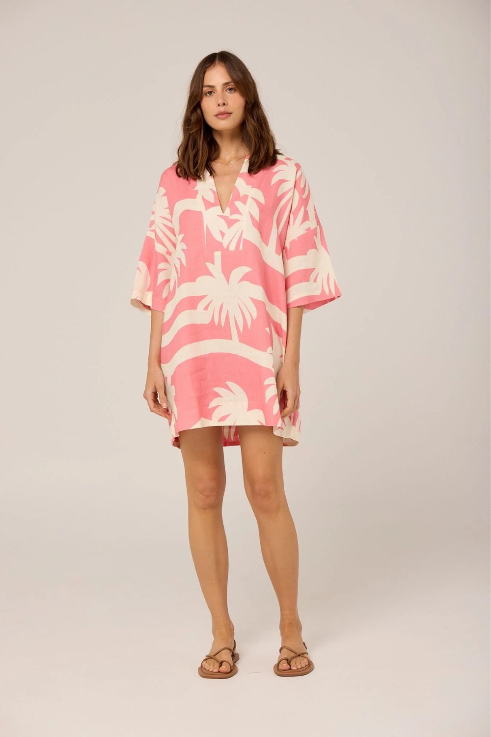 Summer Tunic - Geranium Palma Print