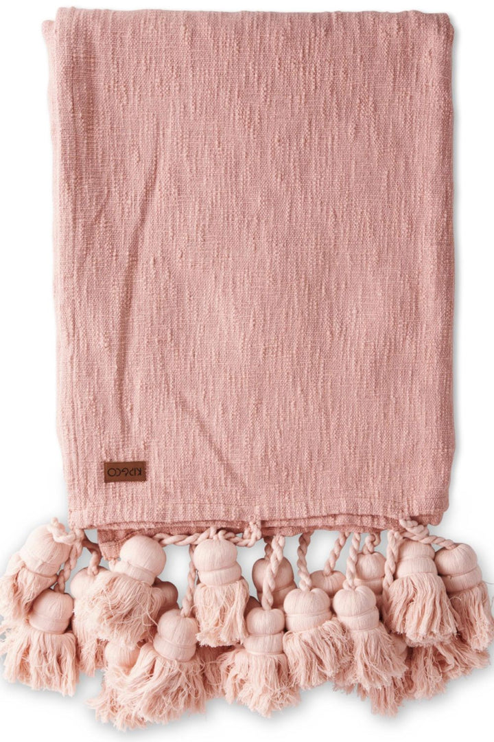 Dusty Pink Tassel Throw One Size