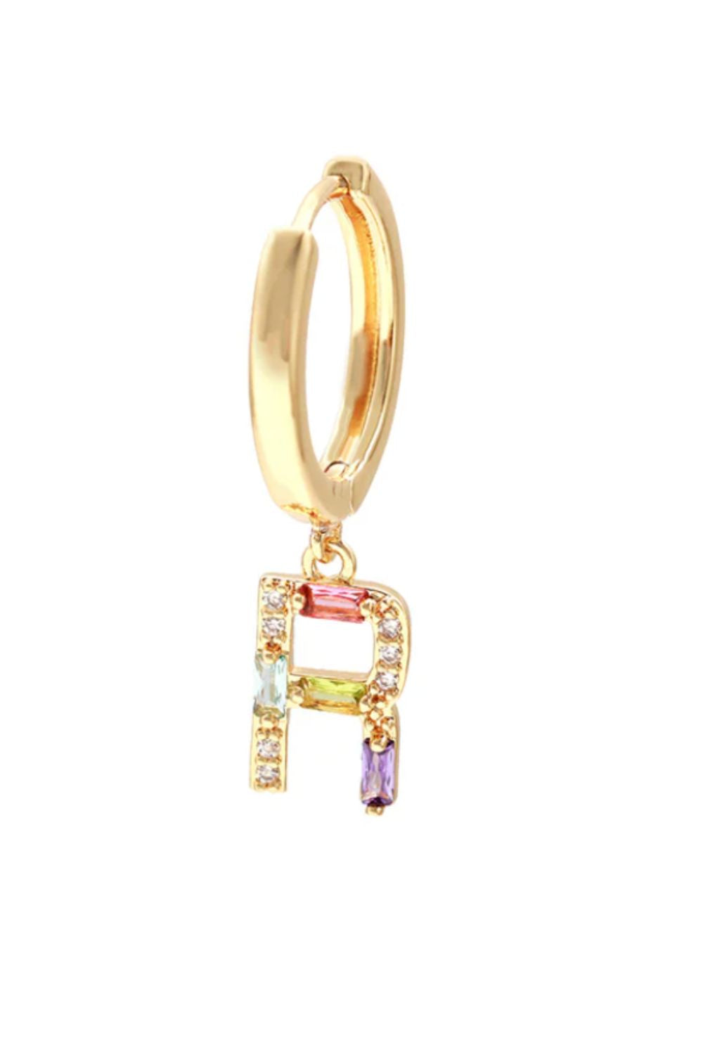 LETTER GEMSTONE HOOPS