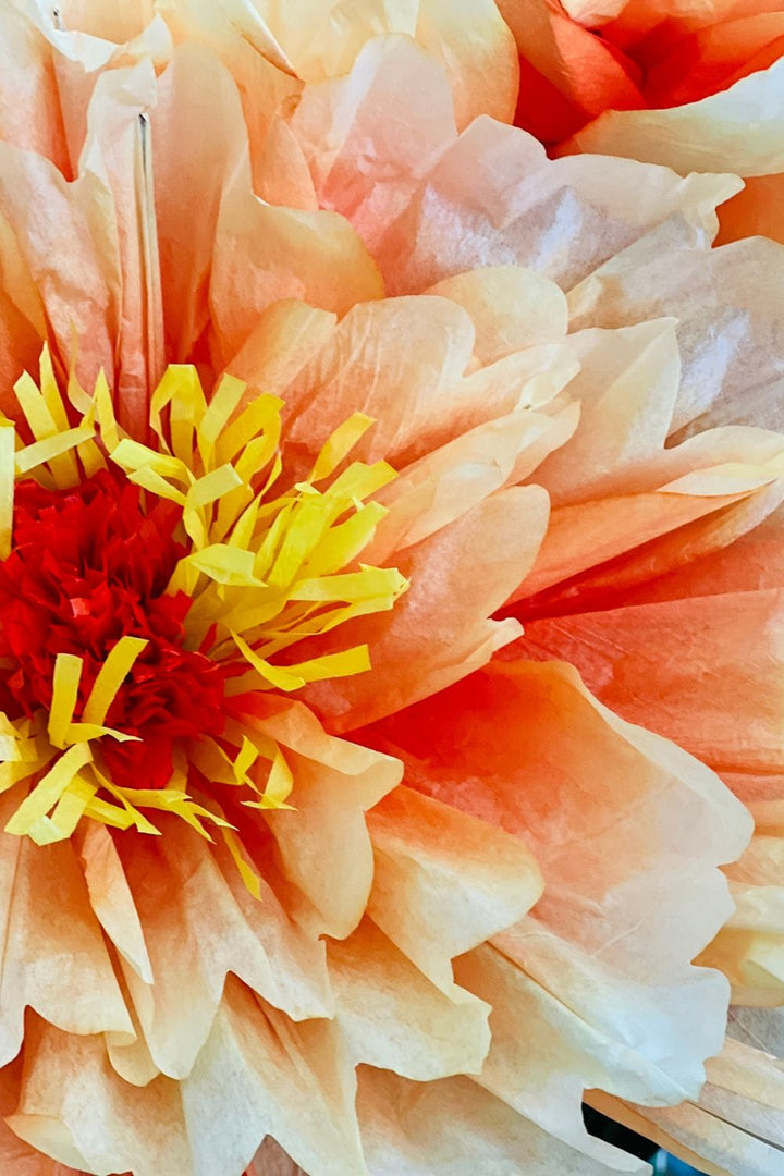 Dahlia Paper Flower - Yellow/Orange