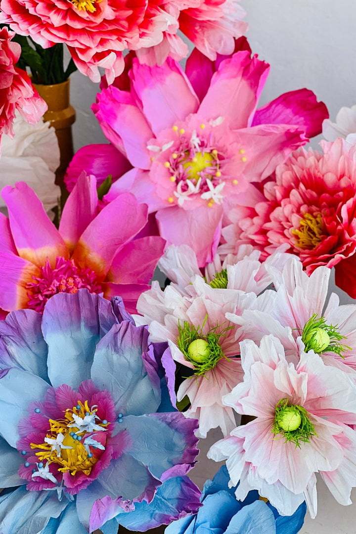 Poppy Paper Flower- Claret/Pink