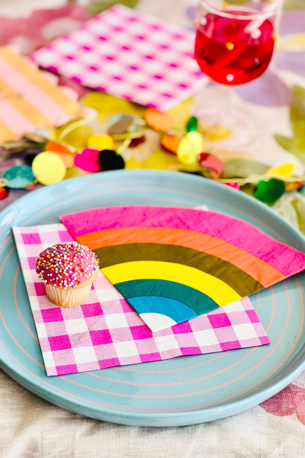 Pink Gingham Lunch Napkin