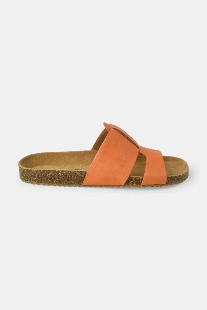 Bay Leather Slide - Orange