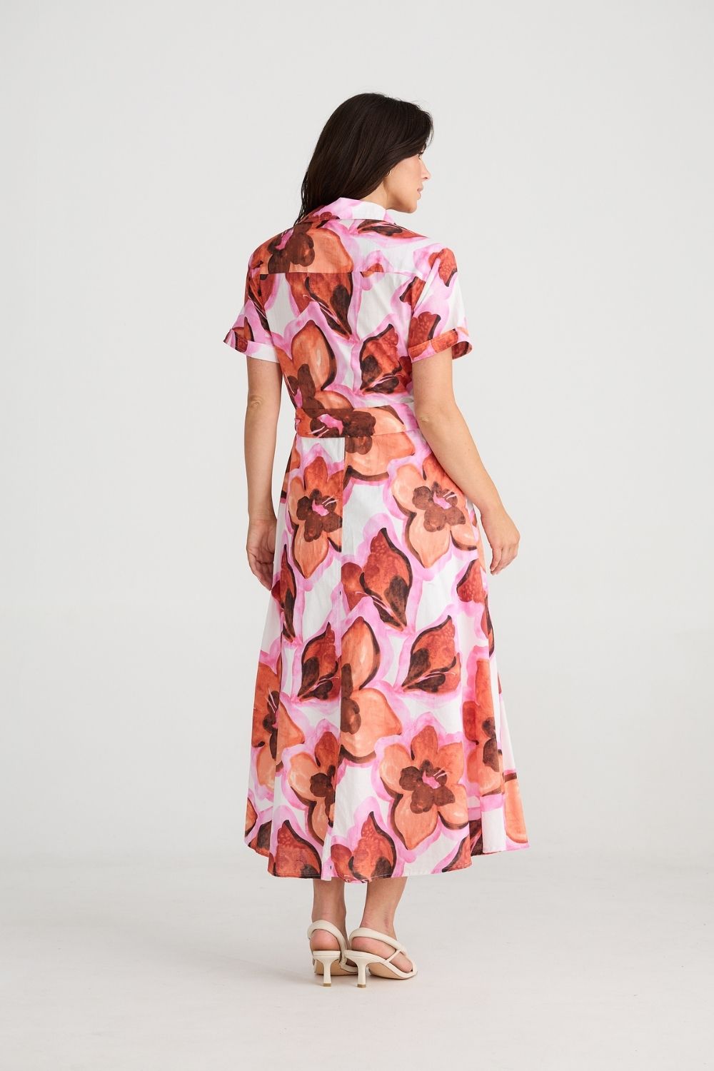 Rossellini Short Sleeve Dress - Azalea