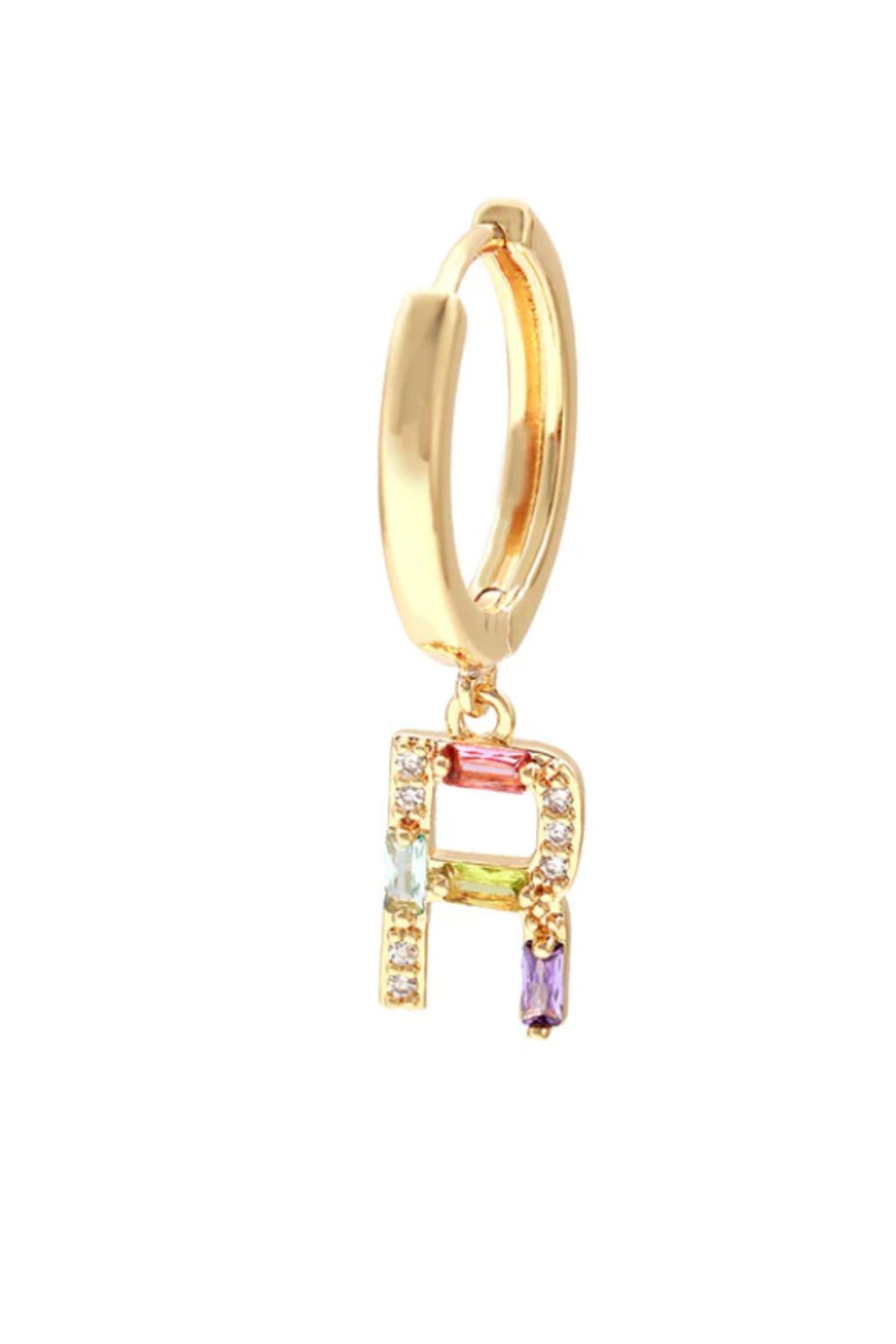 LETTER GEMSTONE HOOPS