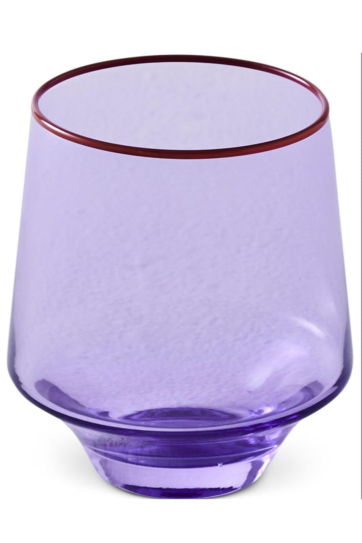 Lilac Colour Block Tumbler Glass 2P Set One Size