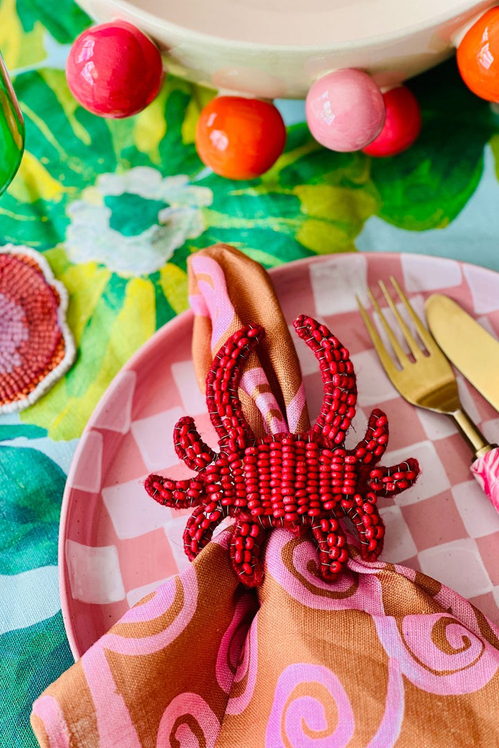 CRAB beaded napkin rings