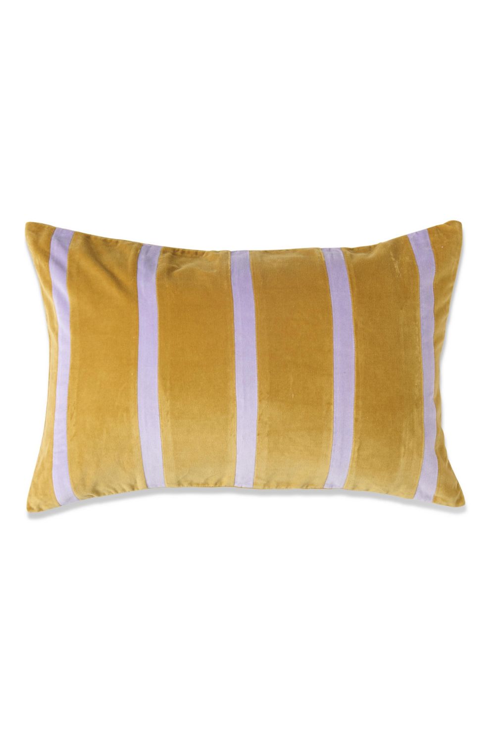 Pecan Pie Stripe Velvet Rectangle Cushion One Size