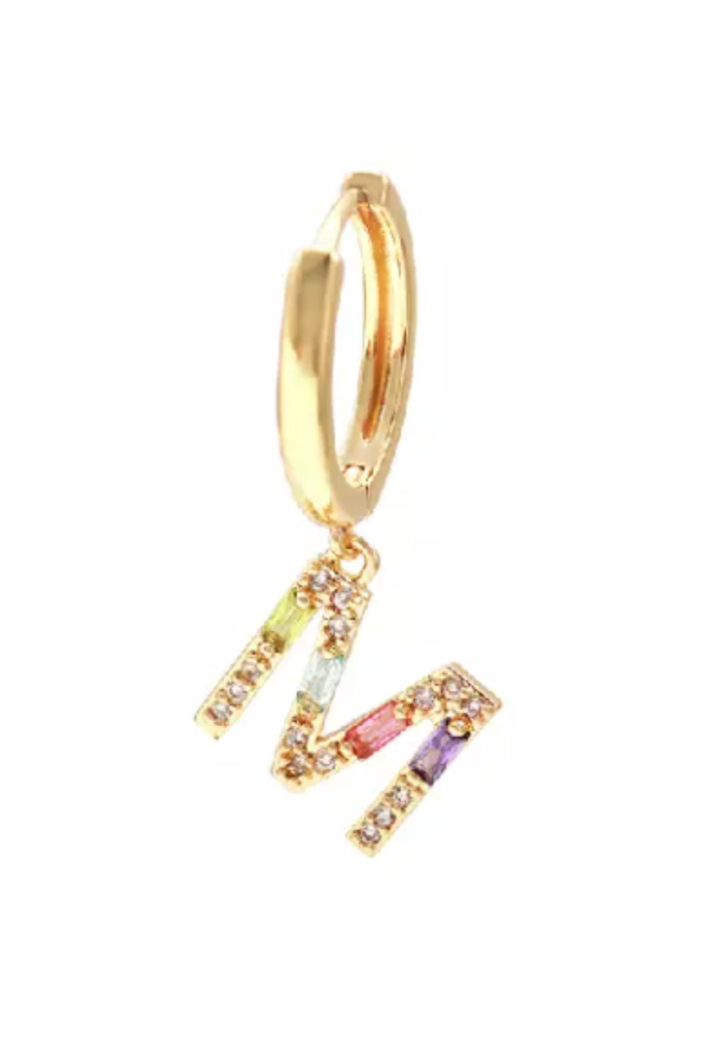 LETTER GEMSTONE HOOPS