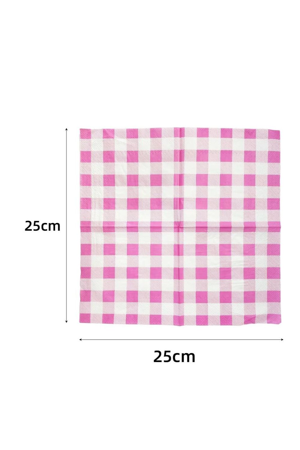 Pink Gingham Cocktail Napkin