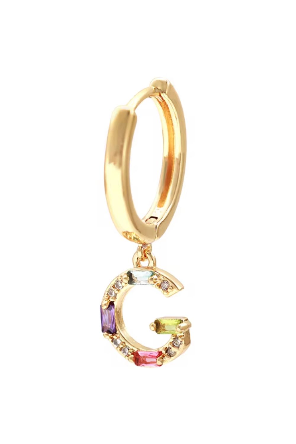 LETTER GEMSTONE HOOPS