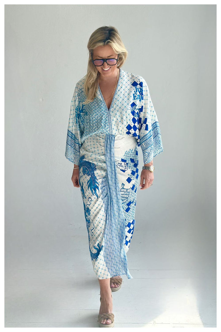 Sophia Kimono Dress - Amalfi Coast