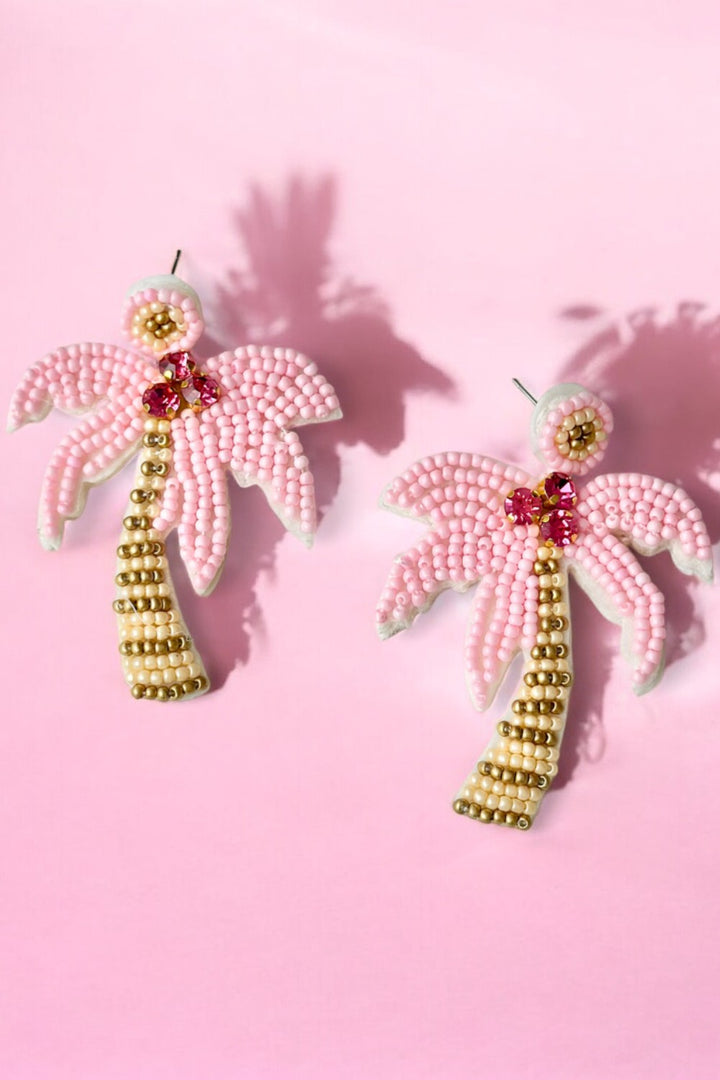 Palm Tree Earrings (Pink)