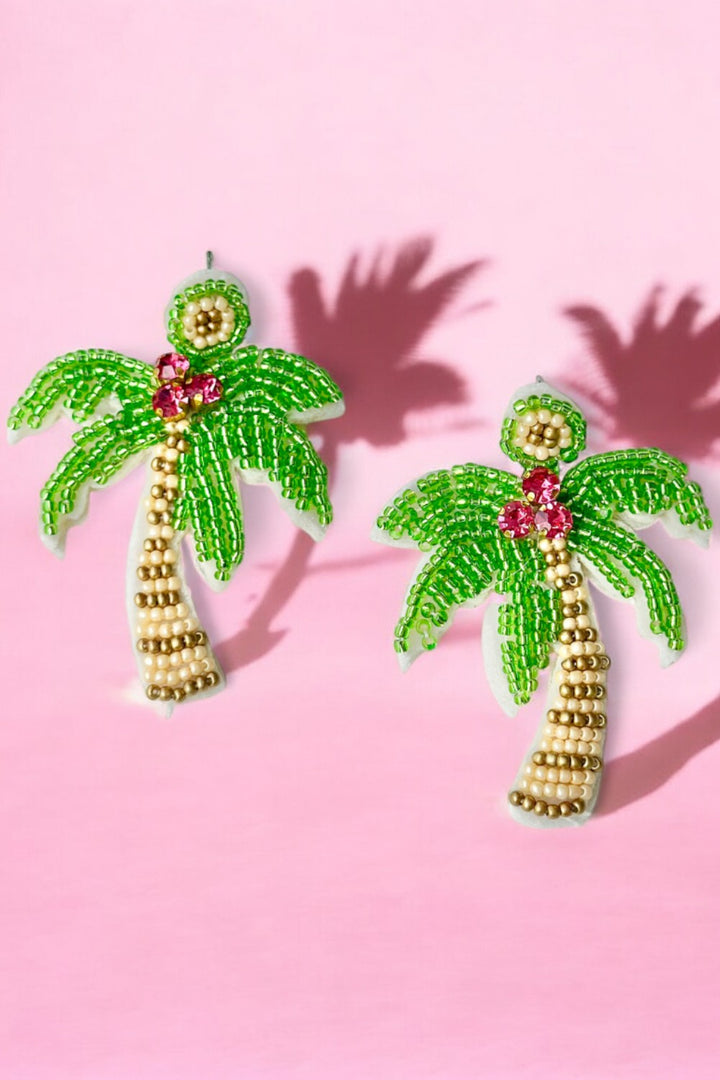 Palm Tree Earrings (Green)