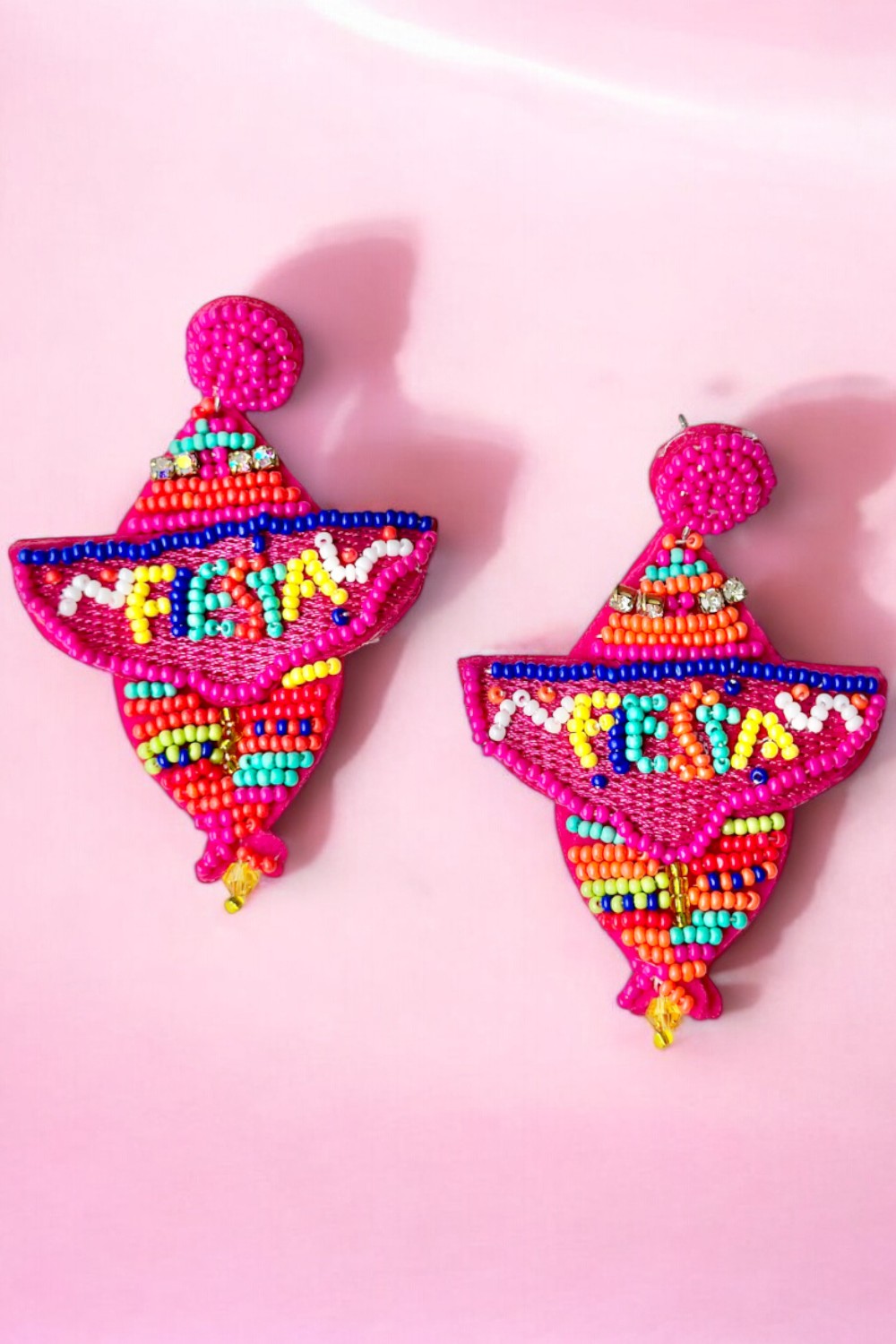 Fiesta Sombrero Earrings (Pink)