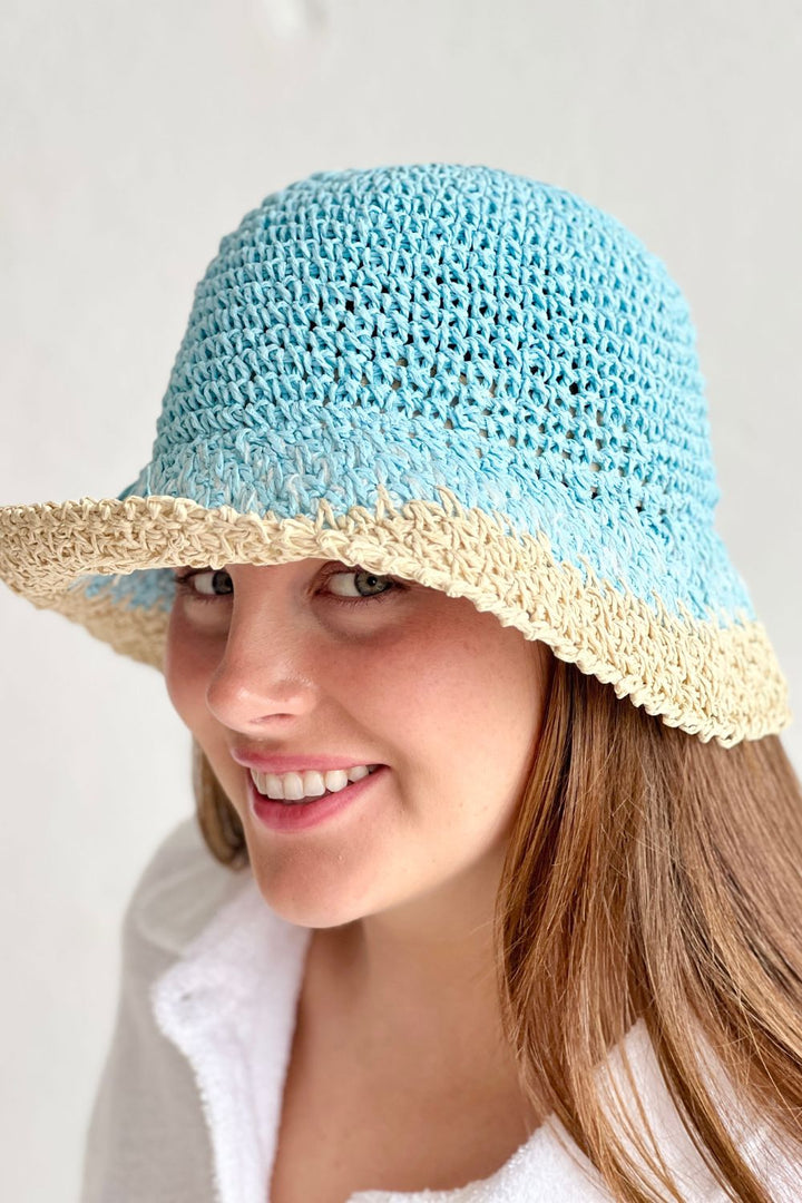 Crochet Bucket Hat - Blue