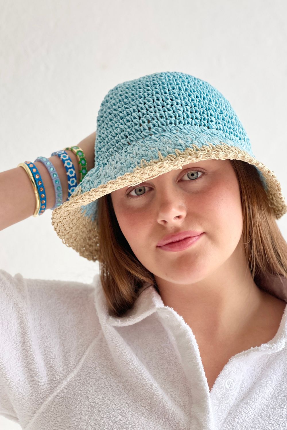 Crochet Bucket Hat - Blue