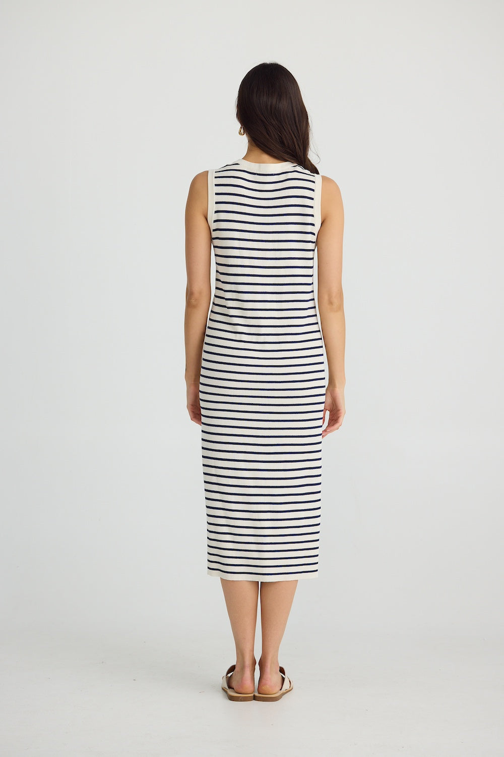 Squad Dress - Ecru with Navy Stripe