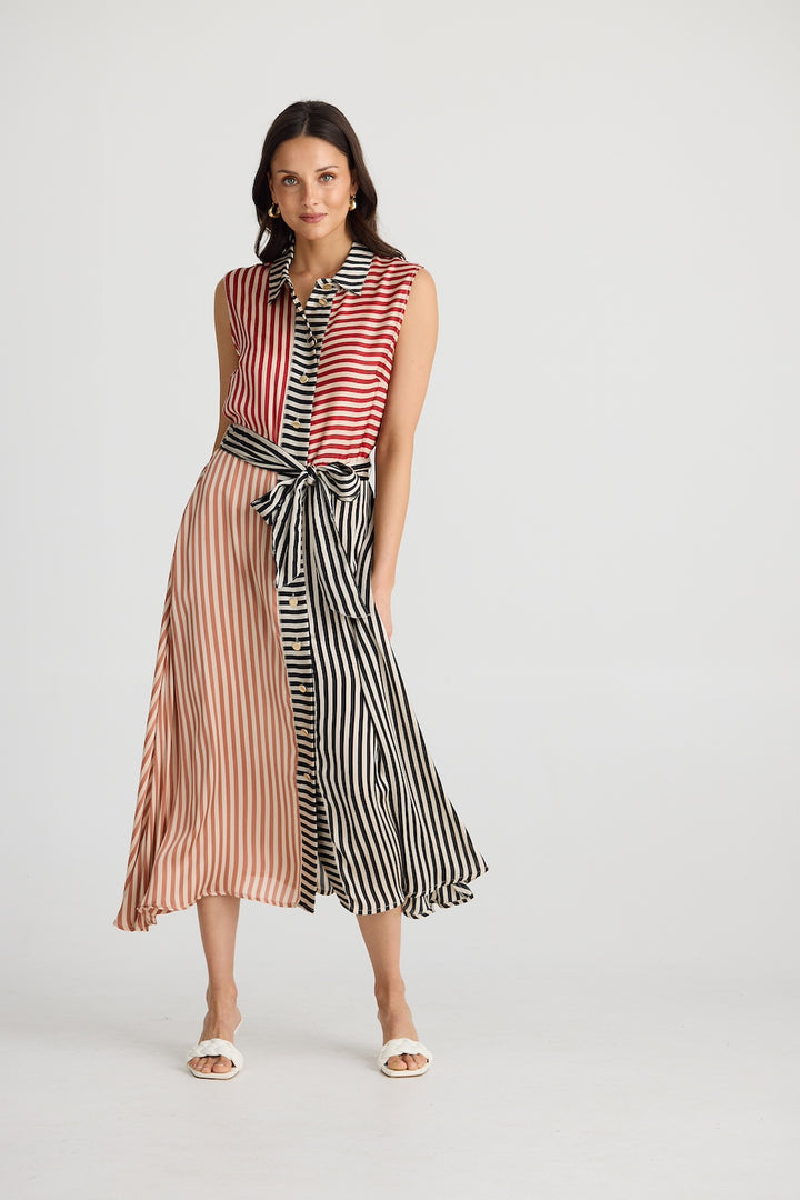 LUCY SLEEVELESS DRESS - Allsorts Stripe