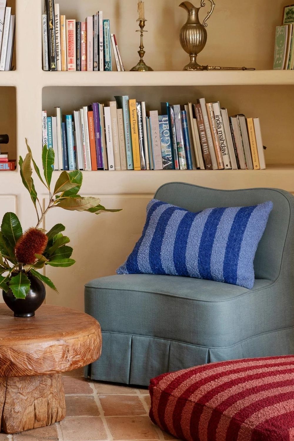 Boucle Stripe Blue Cushion