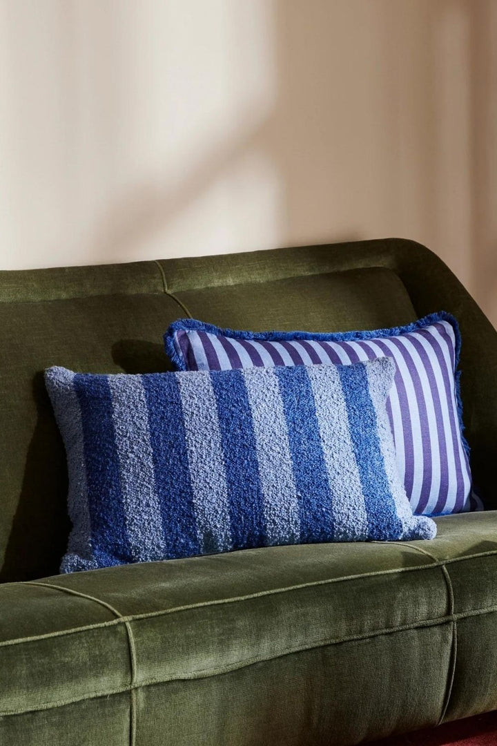 Boucle Stripe Blue Cushion