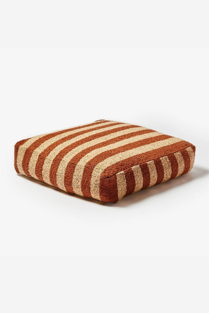 Boucle Stripe Chocolate Pouffe