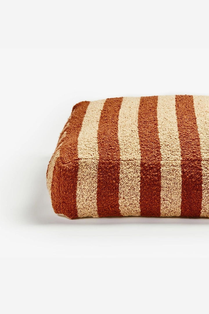 Boucle Stripe Chocolate Pouffe