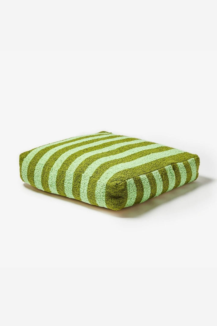 Boucle Stripe Olive Pouffe