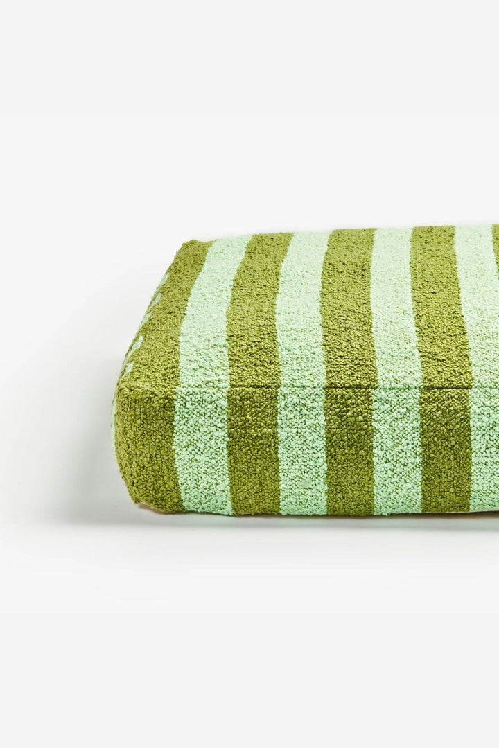 Boucle Stripe Olive Pouffe