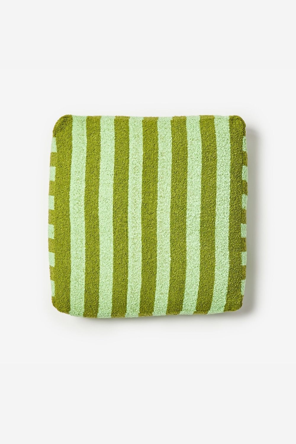 Boucle Stripe Olive Pouffe