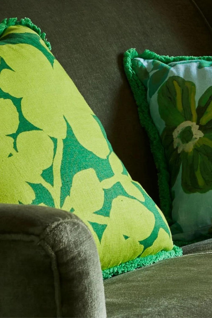 Carmine Lime Cushion