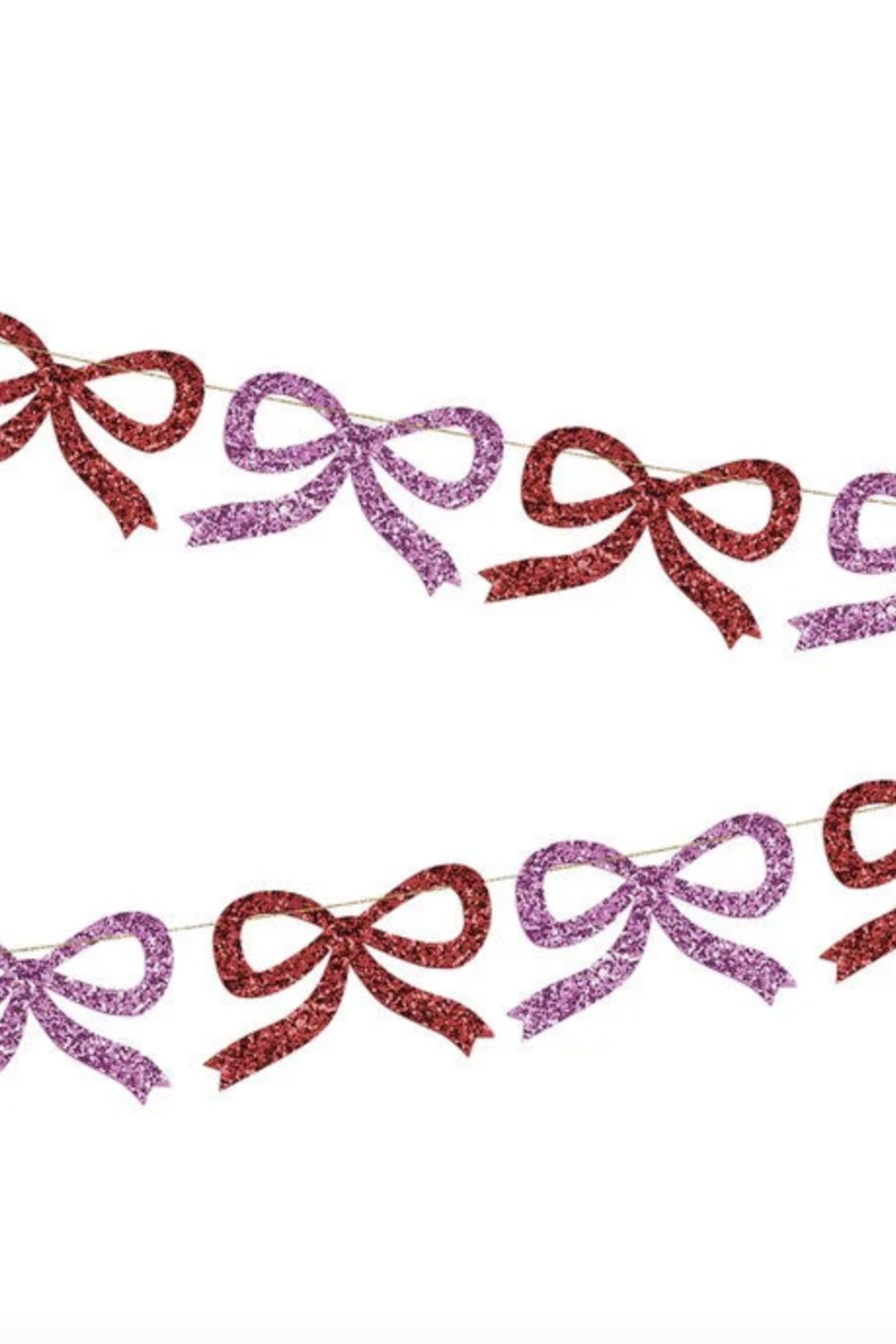 Red & Pink Bow Glitter Garland