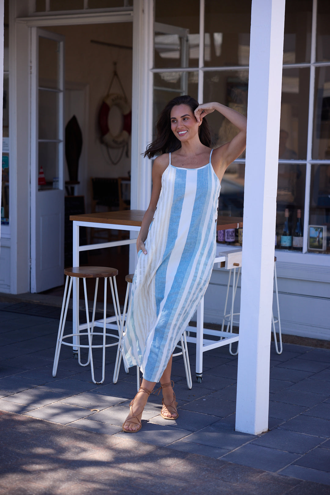 Cliffside Maxi Dress - Ocean Stripe