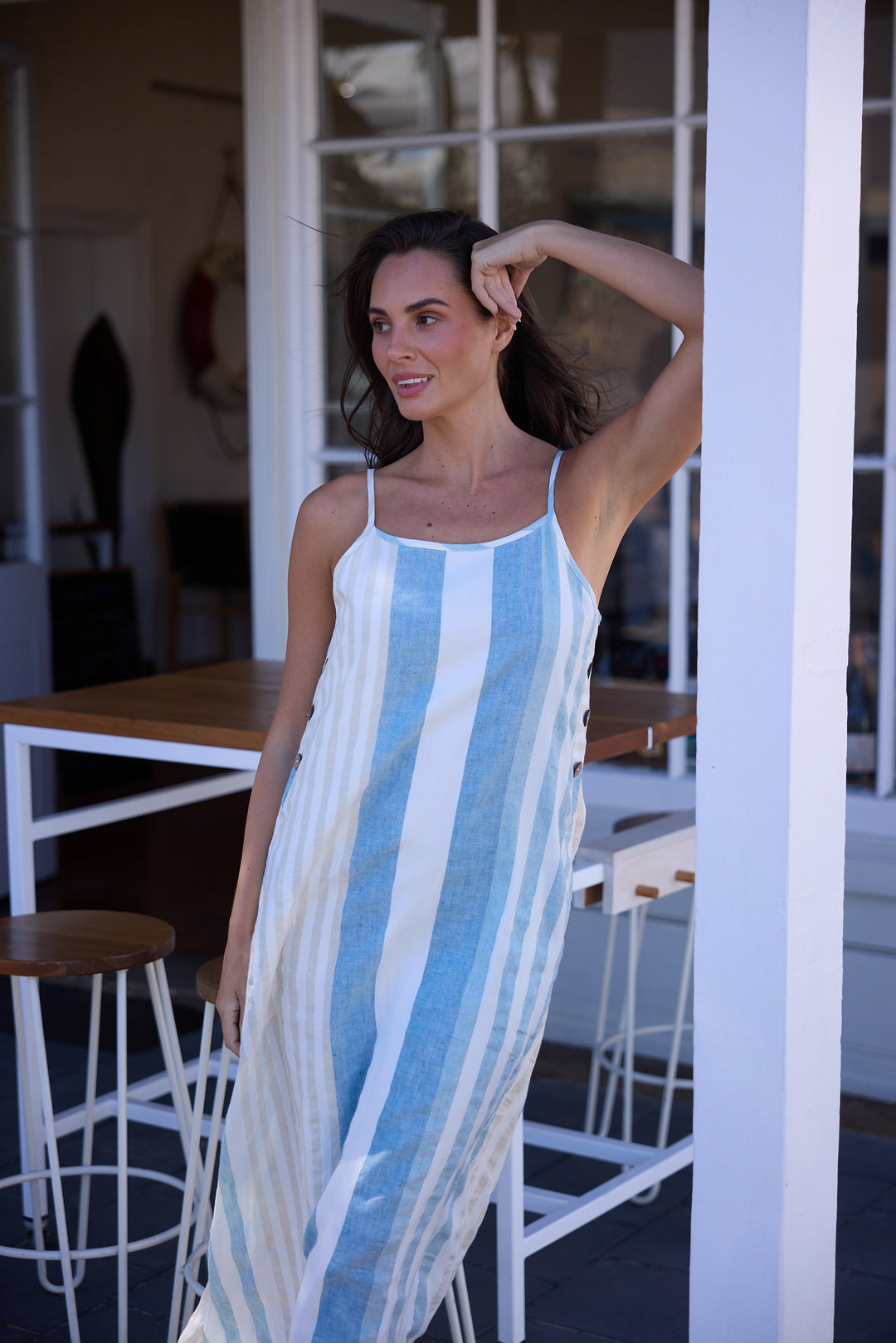 Cliffside Maxi Dress - Ocean Stripe