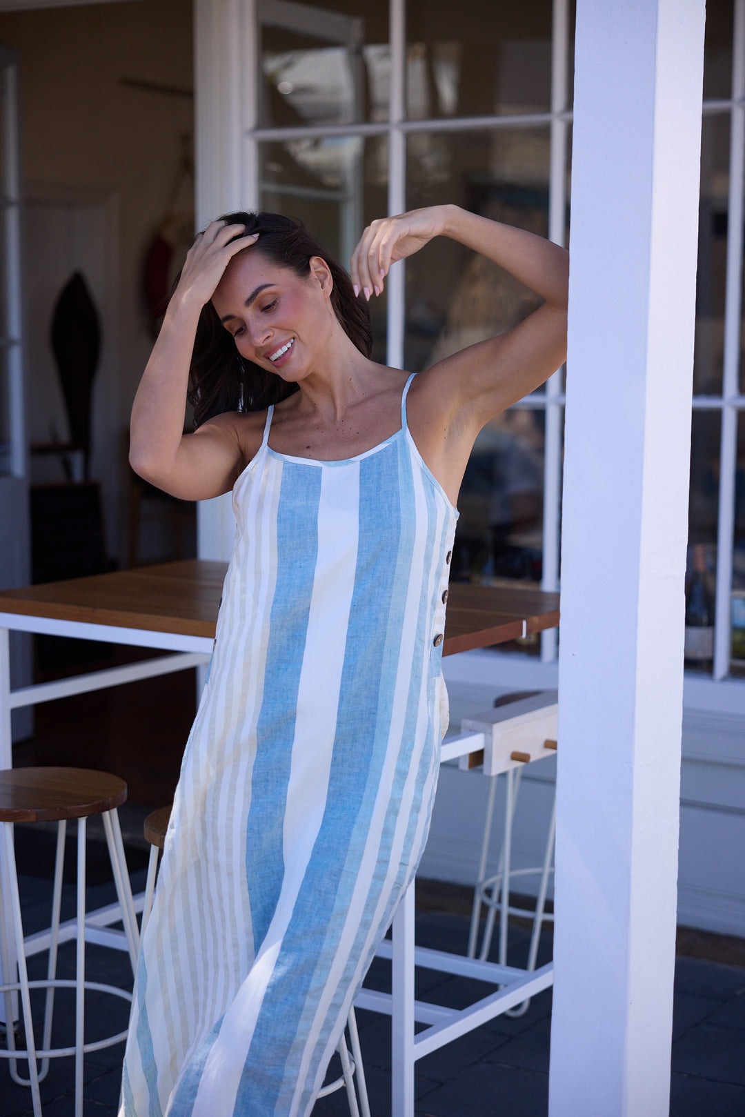 Cliffside Maxi Dress - Ocean Stripe