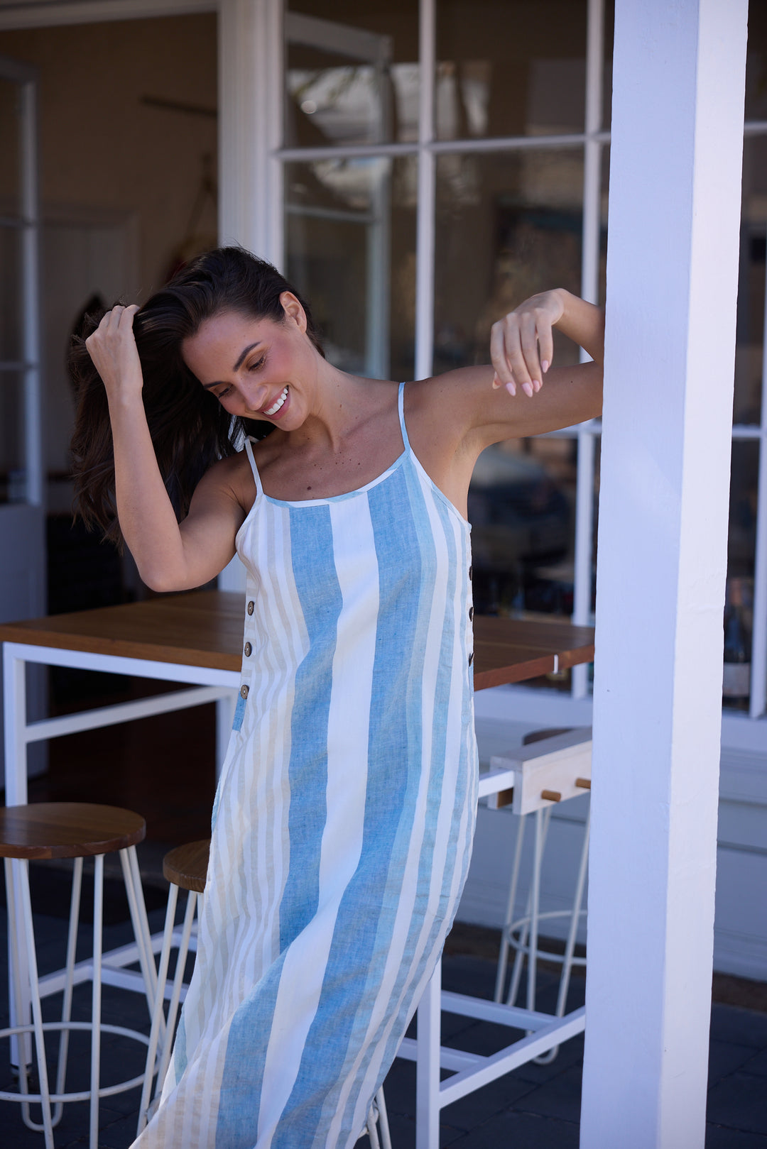 Cliffside Maxi Dress - Ocean Stripe