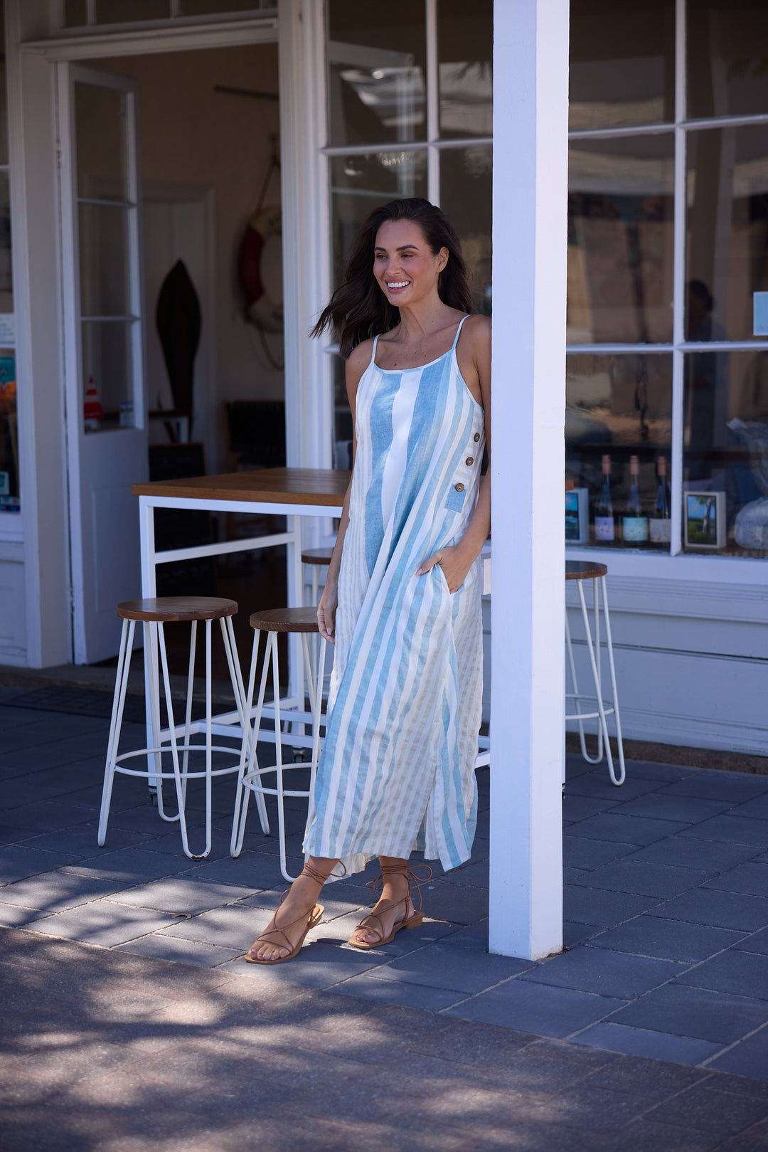 Cliffside Maxi Dress - Ocean Stripe