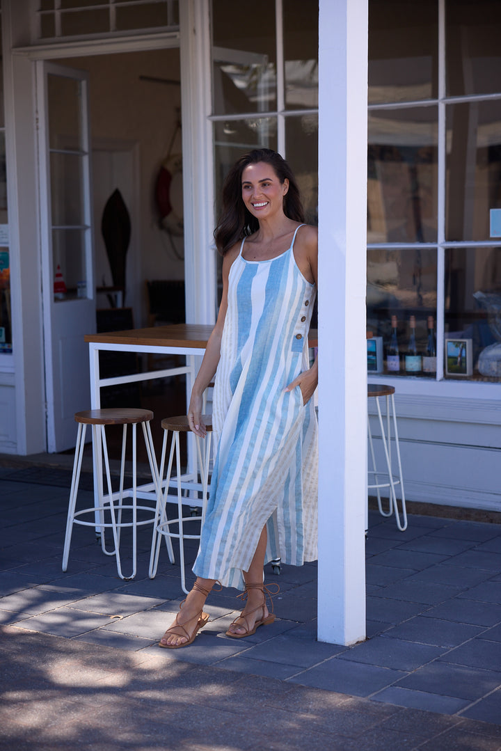 Cliffside Maxi Dress - Ocean Stripe