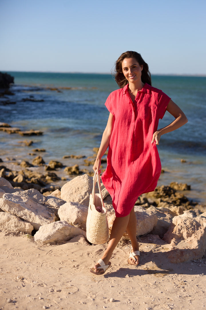 Ahoy Tunic - Raspberry Gauze