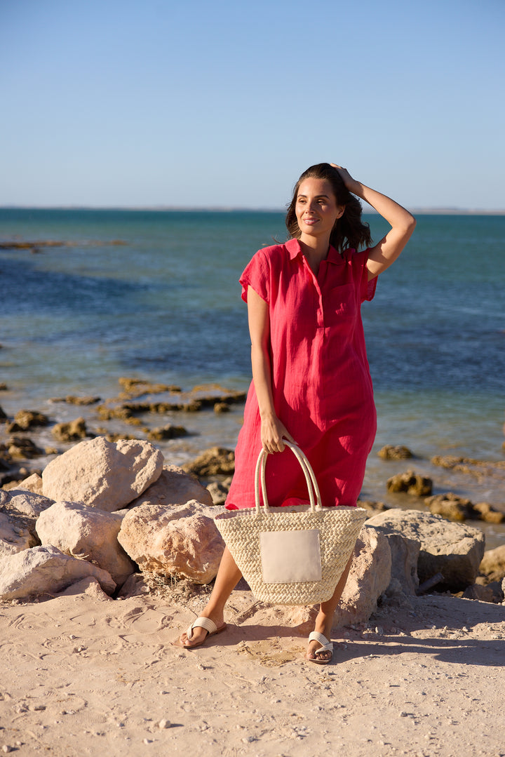 Ahoy Tunic - Raspberry Gauze