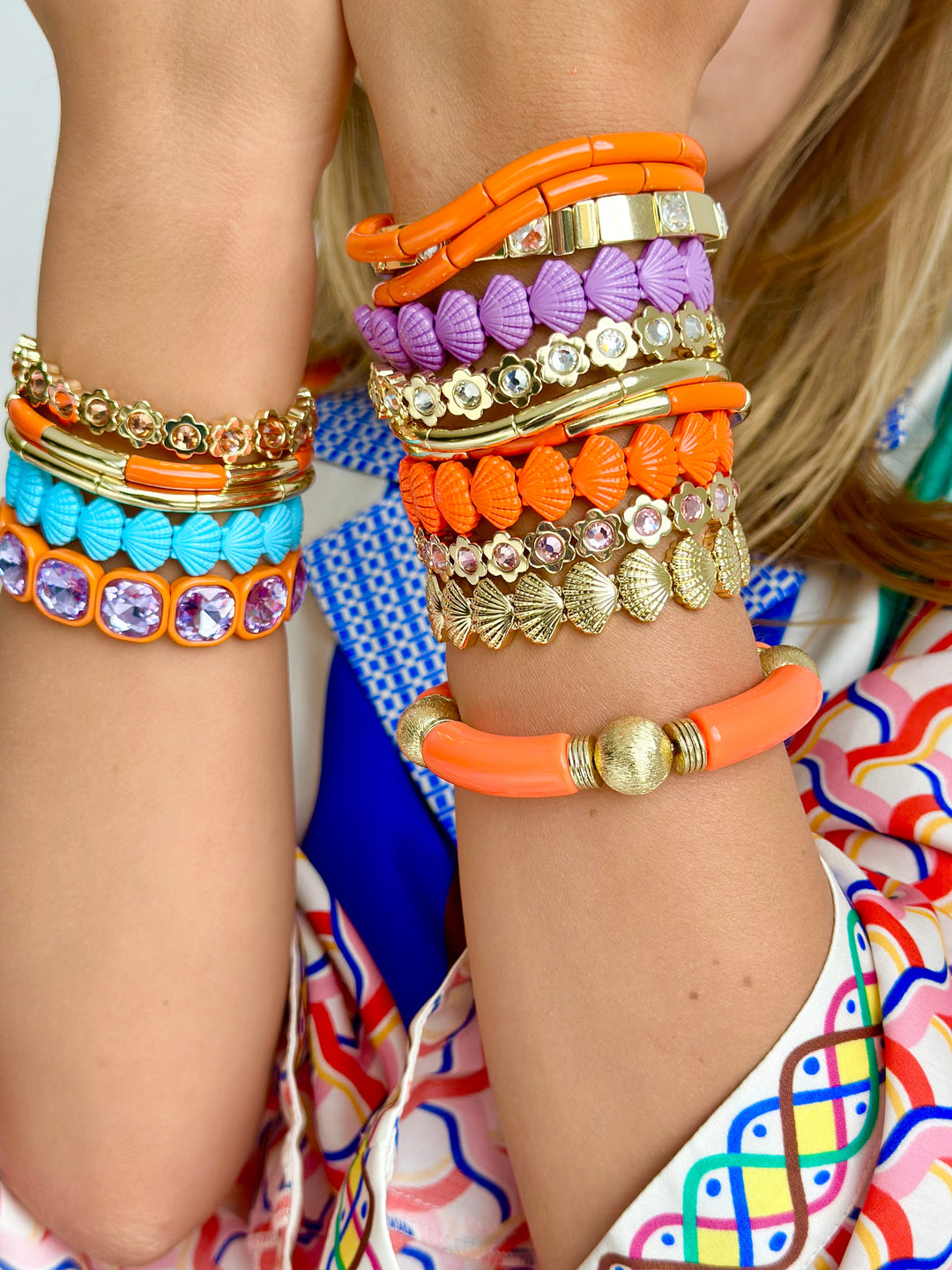 Shell bracelet - Neon Orange