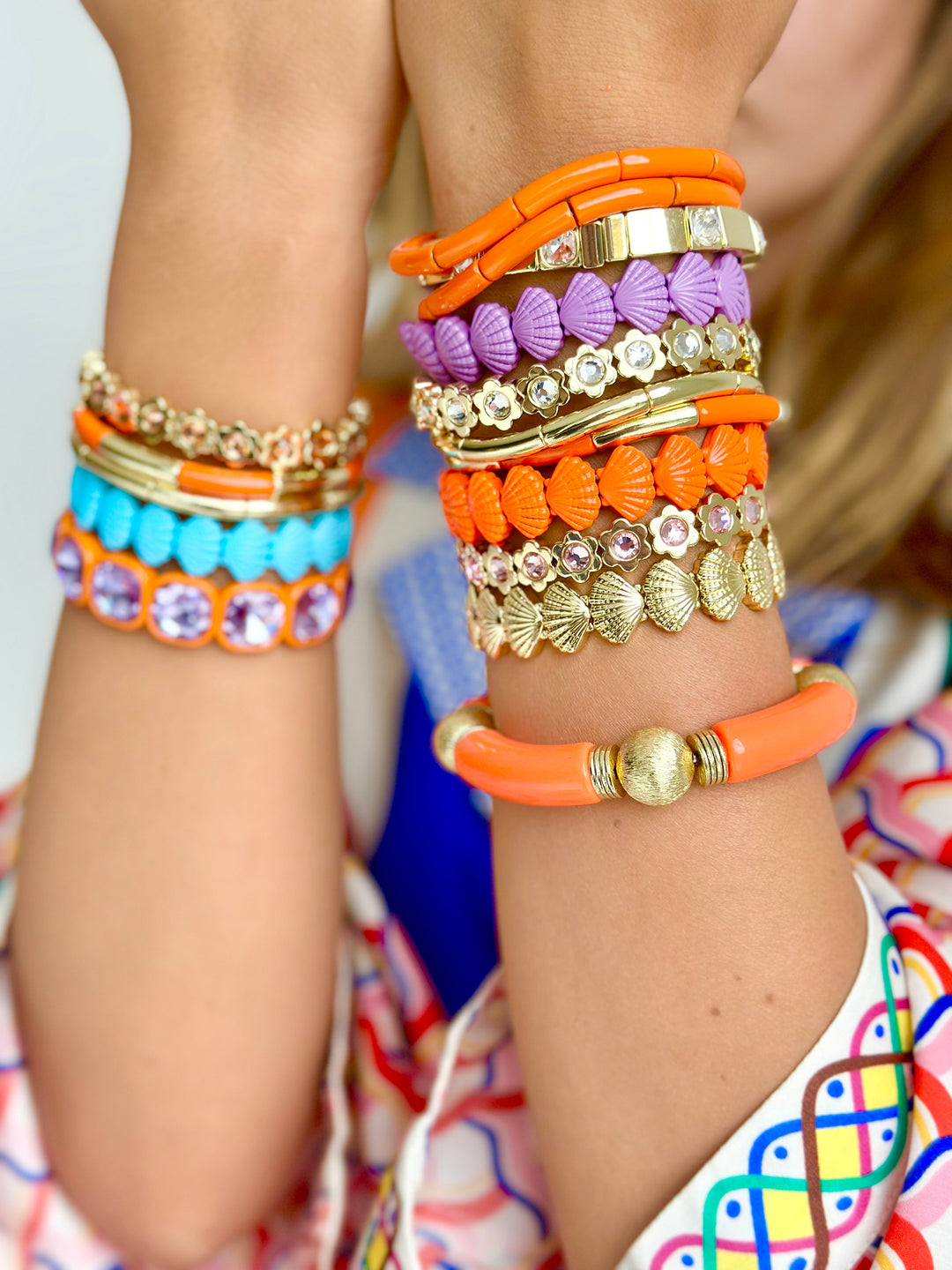 Shell bracelet - Neon Orange