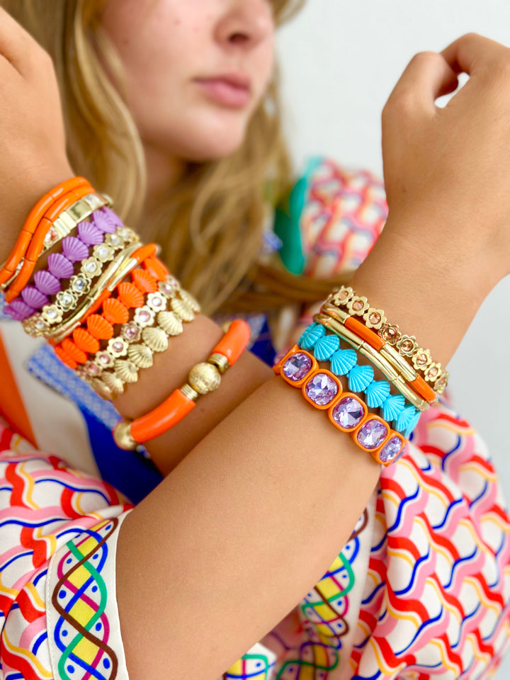 Shell bracelet - Neon Orange