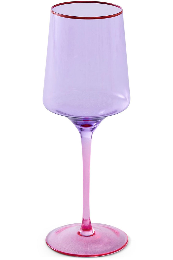 Lilac Colour Block Vino Glass 2P Set One Size