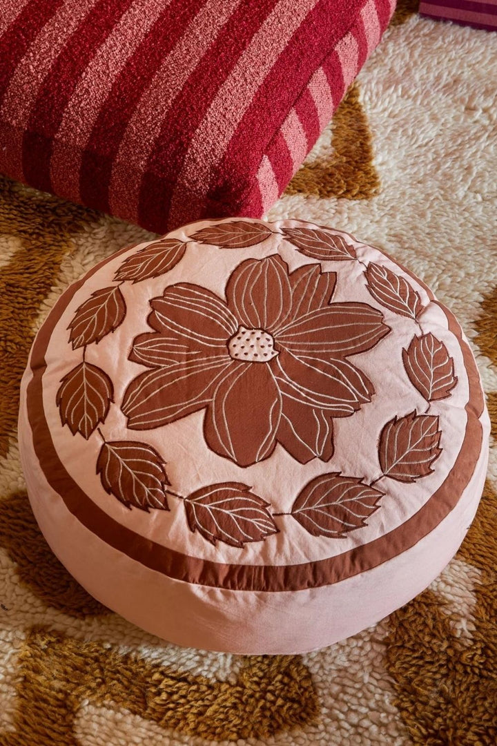 Margot Pink Round Pouffe